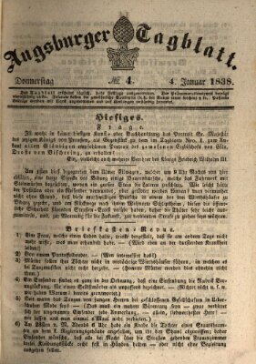 Augsburger Tagblatt Donnerstag 4. Januar 1838