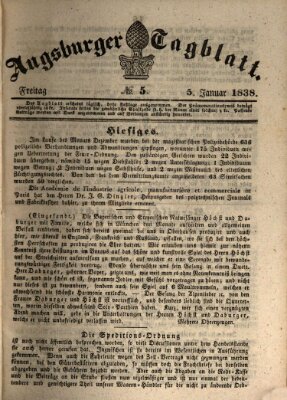 Augsburger Tagblatt Freitag 5. Januar 1838