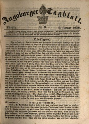 Augsburger Tagblatt Dienstag 9. Januar 1838