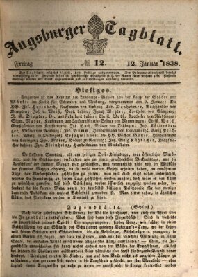 Augsburger Tagblatt Freitag 12. Januar 1838