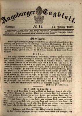 Augsburger Tagblatt Sonntag 14. Januar 1838