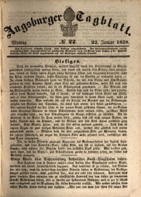 Augsburger Tagblatt Montag 22. Januar 1838