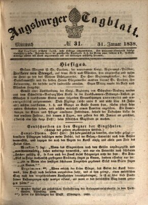 Augsburger Tagblatt Mittwoch 31. Januar 1838