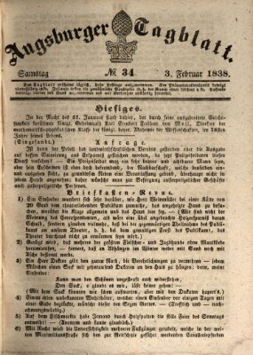 Augsburger Tagblatt Samstag 3. Februar 1838