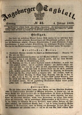 Augsburger Tagblatt Sonntag 4. Februar 1838