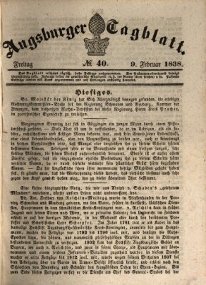 Augsburger Tagblatt Freitag 9. Februar 1838