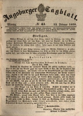 Augsburger Tagblatt Montag 12. Februar 1838