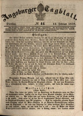 Augsburger Tagblatt Dienstag 13. Februar 1838