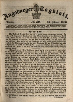 Augsburger Tagblatt Montag 19. Februar 1838