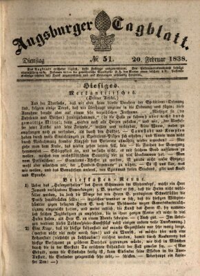 Augsburger Tagblatt Dienstag 20. Februar 1838