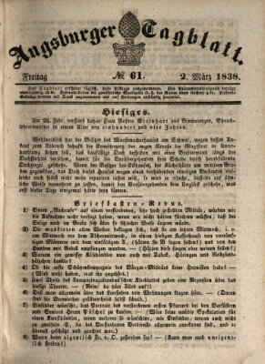 Augsburger Tagblatt Freitag 2. März 1838