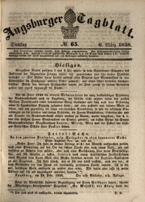 Augsburger Tagblatt Dienstag 6. März 1838