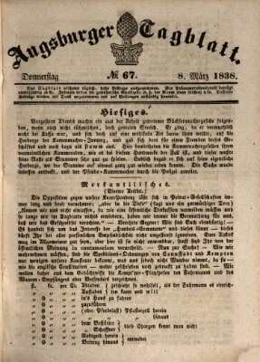 Augsburger Tagblatt Donnerstag 8. März 1838