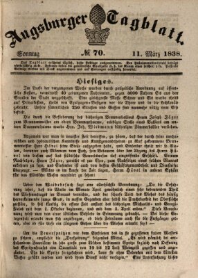 Augsburger Tagblatt Sonntag 11. März 1838