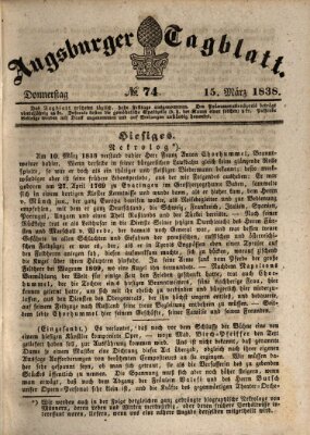 Augsburger Tagblatt Donnerstag 15. März 1838