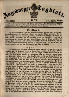 Augsburger Tagblatt Samstag 17. März 1838