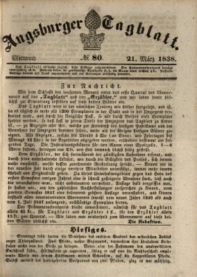 Augsburger Tagblatt Mittwoch 21. März 1838