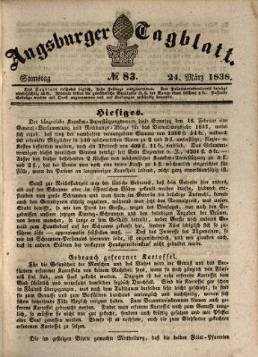 Augsburger Tagblatt Samstag 24. März 1838