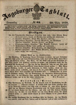 Augsburger Tagblatt Donnerstag 29. März 1838