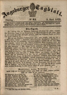 Augsburger Tagblatt Dienstag 3. April 1838