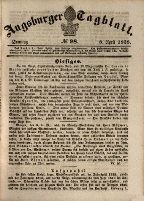 Augsburger Tagblatt Sonntag 8. April 1838