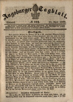 Augsburger Tagblatt Mittwoch 11. April 1838