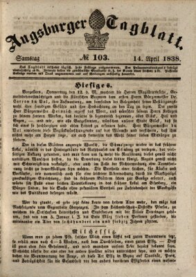 Augsburger Tagblatt Samstag 14. April 1838