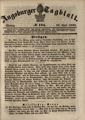 Augsburger Tagblatt Montag 16. April 1838