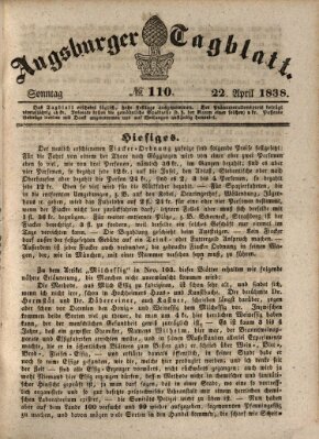 Augsburger Tagblatt Sonntag 22. April 1838