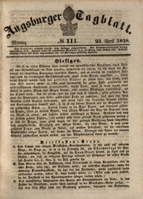 Augsburger Tagblatt Montag 23. April 1838
