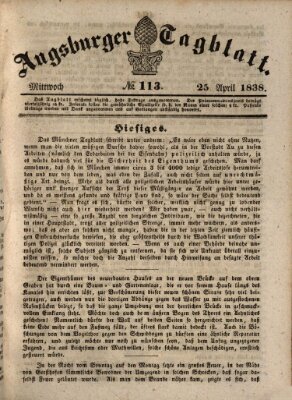 Augsburger Tagblatt Mittwoch 25. April 1838