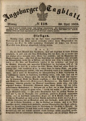 Augsburger Tagblatt Montag 30. April 1838