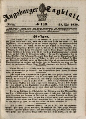 Augsburger Tagblatt Freitag 25. Mai 1838