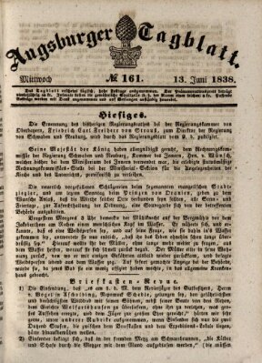 Augsburger Tagblatt Mittwoch 13. Juni 1838