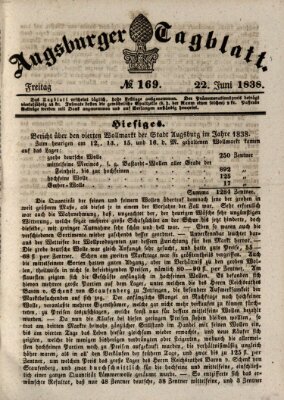 Augsburger Tagblatt Freitag 22. Juni 1838