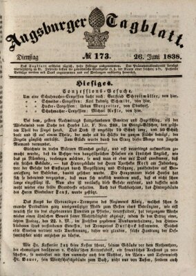 Augsburger Tagblatt Dienstag 26. Juni 1838