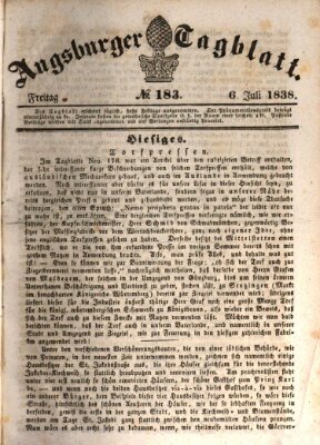 Augsburger Tagblatt Freitag 6. Juli 1838