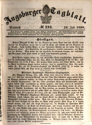 Augsburger Tagblatt Mittwoch 18. Juli 1838