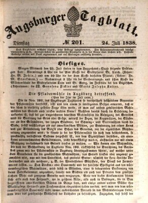 Augsburger Tagblatt Dienstag 24. Juli 1838