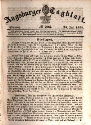 Augsburger Tagblatt Samstag 28. Juli 1838