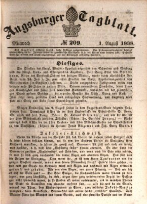 Augsburger Tagblatt Mittwoch 1. August 1838