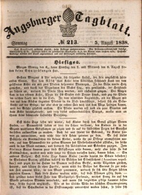 Augsburger Tagblatt Sonntag 5. August 1838