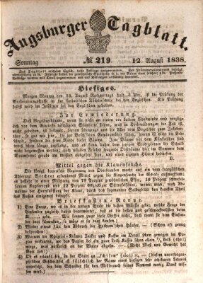 Augsburger Tagblatt Sonntag 12. August 1838