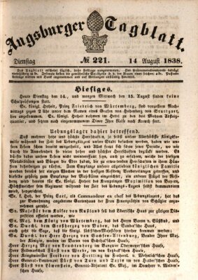 Augsburger Tagblatt Dienstag 14. August 1838