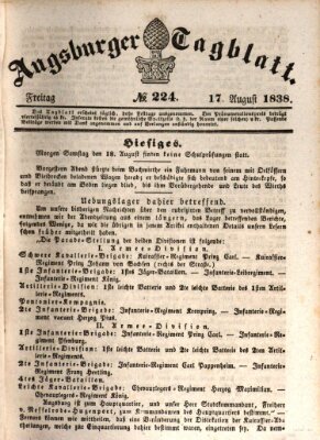 Augsburger Tagblatt Freitag 17. August 1838