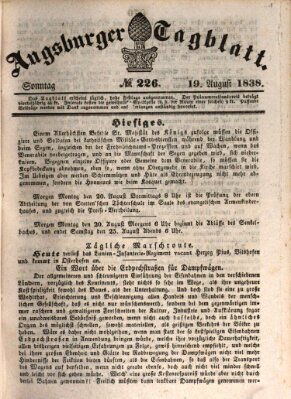 Augsburger Tagblatt Sonntag 19. August 1838