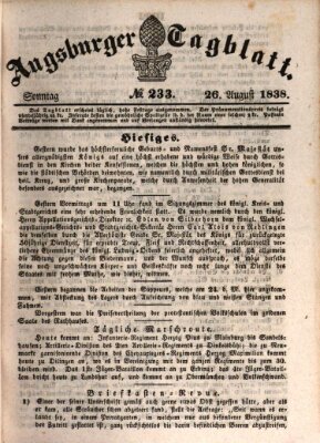 Augsburger Tagblatt Sonntag 26. August 1838