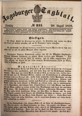 Augsburger Tagblatt Dienstag 28. August 1838