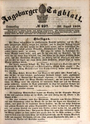 Augsburger Tagblatt Donnerstag 30. August 1838