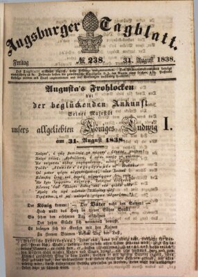 Augsburger Tagblatt Freitag 31. August 1838